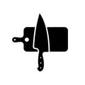 Kitchen Knife and Cutting Board Vector for Culinary Design and Decoration Royalty Free Stock Photo