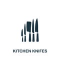 Kitchen Knifes icon. Monochrome simple Cooking icon for templates, web design and infographics