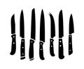 Kitchen knives black silhouettes