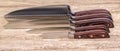 Kitchen knives on a cutting board Royalty Free Stock Photo