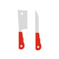Kitchen knives icon, flat style Royalty Free Stock Photo