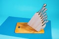 Kitchen knives in a knife block Royalty Free Stock Photo