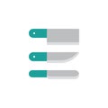 Kitchen knives set flat icon Royalty Free Stock Photo