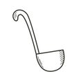 Kitchen ladle doodle sketch style