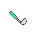 Kitchen ladle filled outline icon