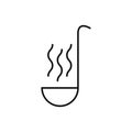 Kitchen ladle soup cook icon. Simple illustration of kitchen ladle soup cook icon for web