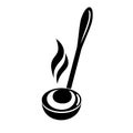 Kitchen ladle soup smoke cook icon, simple style