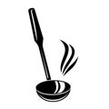 Kitchen ladle soup smoke cook icon, simple style Royalty Free Stock Photo