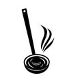 Kitchen ladle soup smoke cook icon, simple style Royalty Free Stock Photo