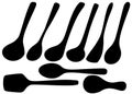 Kitchen ladles, kitchen spatula and spoons for cooking