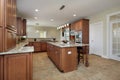 Kitchen with large center island Royalty Free Stock Photo