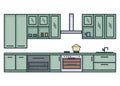 Kitchen line art illustration modern vector Royalty Free Stock Photo