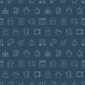 Kitchen line icon pattern set