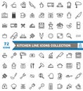 Kitchen line icons collection vector illustrator set Royalty Free Stock Photo