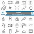 Kitchen line icons collection vector illustrator set Royalty Free Stock Photo