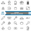 Kitchen line icons collection vector illustrator set Royalty Free Stock Photo