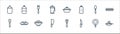 kitchen line icons. linear set. quality vector line set such as pan, knife, butcher knife, whisk, spoon, spatula, cooking, gallon