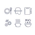 Kitchen line icons set. Royalty Free Stock Photo
