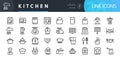 Kitchen Line Icons Set with Editable Stroke Royalty Free Stock Photo
