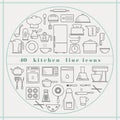 Kitchen line icons