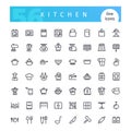 Kitchen Line Icons Set Royalty Free Stock Photo