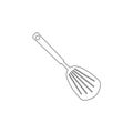 Kitchen line spatula black icon. Black outline linear cooking symbol vector illustration