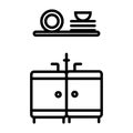 Kitchen - linear vector icon photo