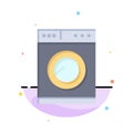 Kitchen, Machine, Washing Abstract Flat Color Icon Template