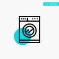 Kitchen, Machine, Washing turquoise highlight circle point Vector icon