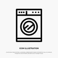 Kitchen, Machine, Washing Vector Line Icon
