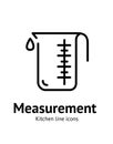 Kitchen Measurement Cup Sign Thin Line Icon Emblem Concept. Vector