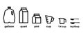 Kitchen measurement icon set