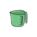 Kitchen measuring cup doodle icon, vector illustration