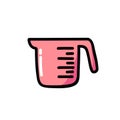 Kitchen measuring cup doodle icon, vector illustration