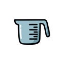 Kitchen measuring cup doodle icon, vector illustration