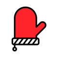 Kitchen mitten vector, Barbecue related filled style editable stroke icon Royalty Free Stock Photo