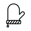 Kitchen mitten vector, Barbecue related line style editable stroke icon Royalty Free Stock Photo