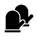 Kitchen mitten vector, Barbecue related solid style icon Royalty Free Stock Photo