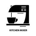 kitchen mixer symbol icon, black vector sign with editable strokes, concept illustration Royalty Free Stock Photo