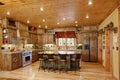 The kitchen in a modern mountain cabin. Royalty Free Stock Photo