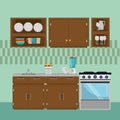 Kitchen modern scene icons