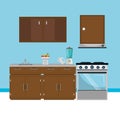 Kitchen modern scene icons