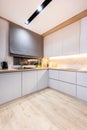 Kitchen in a modern small apartment for rent Royalty Free Stock Photo