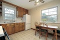 Kitchen with oak wood cabinetry Royalty Free Stock Photo