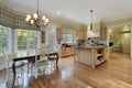 Kitchen with oak wood cabinetry Royalty Free Stock Photo