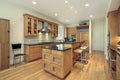 Kitchen with oak wood cabinetry Royalty Free Stock Photo