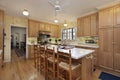 Kitchen with oak wood cabinetry Royalty Free Stock Photo