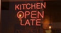 Kitchen Open Late Neon Sign Royalty Free Stock Photo