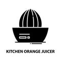 kitchen orange juicer icon, black vector sign with editable strokes, concept illustration