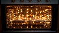 Kitchen oven interior lit with warm bokeh lights Royalty Free Stock Photo